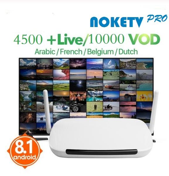 

france noketv pro q9 android 8.1 tv box with 1 year noketv pro subscription arabic belgium netherlands french noketv pro code