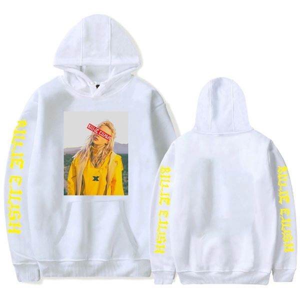 

new fashion billie eilish women's hoodie japanese fun cartoon sweatshirts, Black