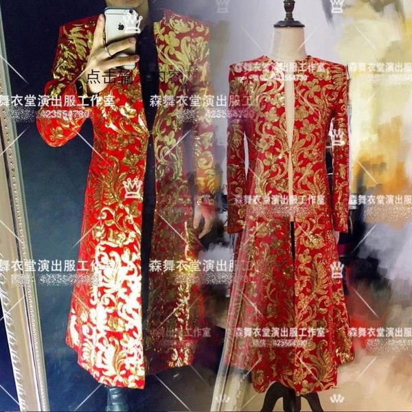 

мужской певец dj ночной клуб мужская одежда мода gd тотем вышивка длинный зонтик тип производительности пальто певица ветровка костюм, White;black