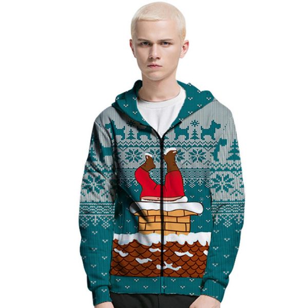 

fashion new menle christmas hoodies men's 2019-2020 christmas jumper santa claus printed sweatshirt for male 5styles eu size m-2xl, Black