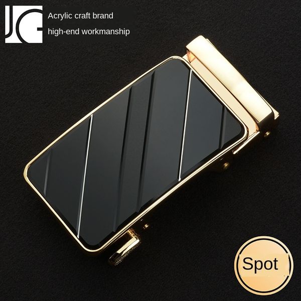 

men's hardware buckle acrylic casual belt head customized simple atmospheric belt buckle head, Slivery;black