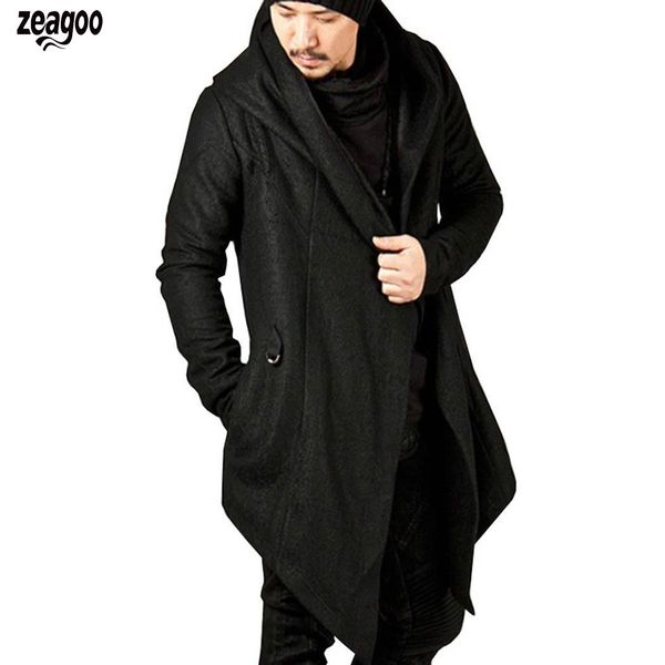 

new fashion men hooded long sleeve solid pocket casual outwear regular fit wine red, black, Black;brown