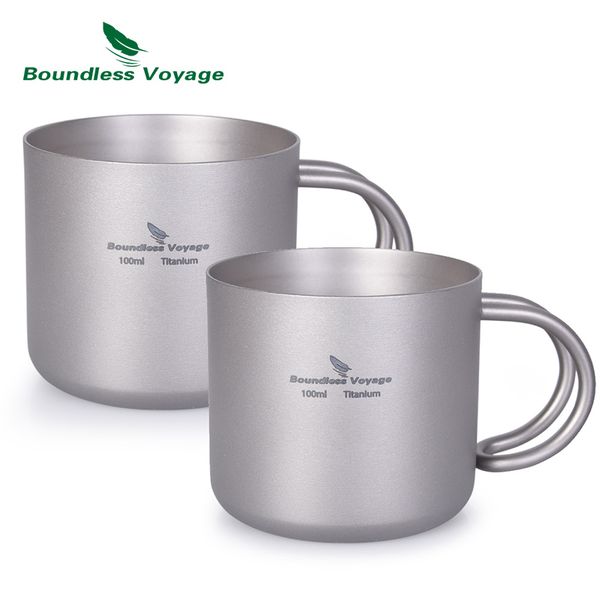 

boundless voyage titanium double-wall cup with handle for wine coffee outdoor camping picnic mug 100ml