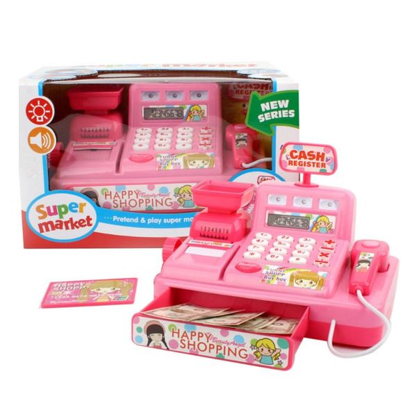 

1set electric cash register kids toy simulated play money vending machine play house pretend toys chrismas gifts q6pd