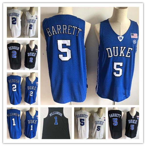 

2019 new duke blue devils ncaa rj barrett jerseys mens #1 zion williamson 2 cam reddish bagley royal black white college basketball jersey