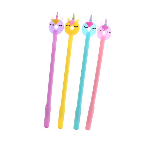 

40 pcs/lot donuts unicorn gel pen cute 0.5 mm black ink signature pens stationery school writing supplies promotional gift