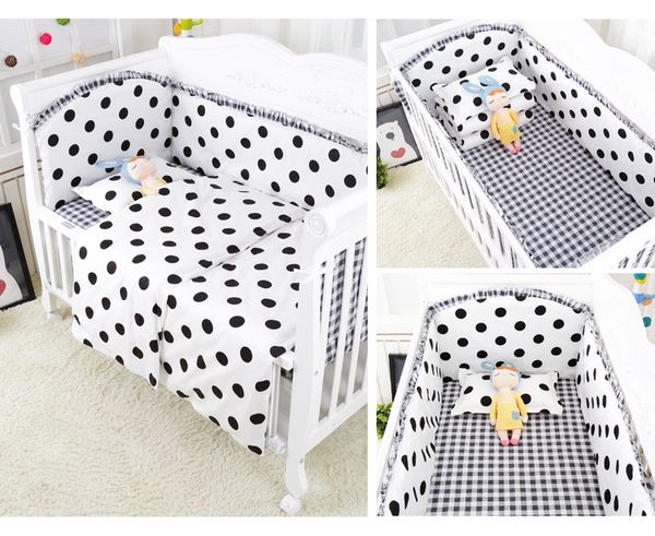 

promotion 6/9pcs dotbaby cradle crib netting bedding set for newborn baby products,include (bumpers+sheet+pillow cover