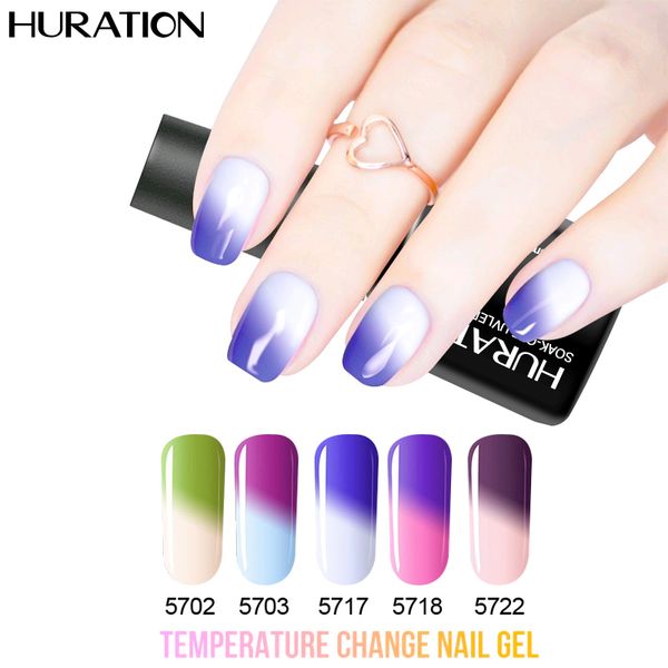 

huration температура изменение цвета гель лак для ногтей маникюр замочите lucky uv gel nail art хамелеон термо лак, Red;pink