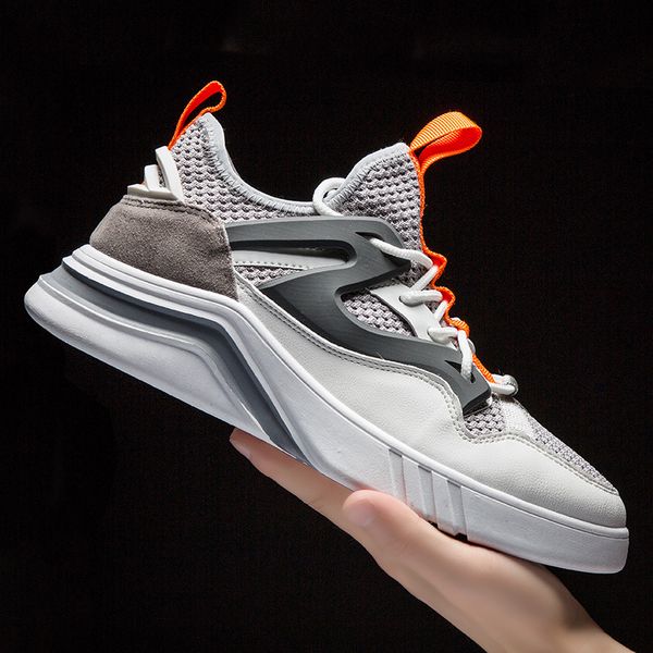 

men sneakers autumn shoes white 2019 spring new male fashion shoes mesh breathable platform sneakers for men multicolor k4-57, Black