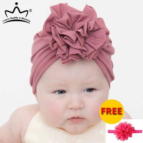 

new fashion flower baby hat newborn elastic baby turban hats for girls infant cotton beanie summer autumn cap, Yellow