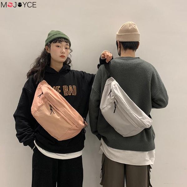 

canvas fanny waist bag solid color chest pouch street crossbody pack