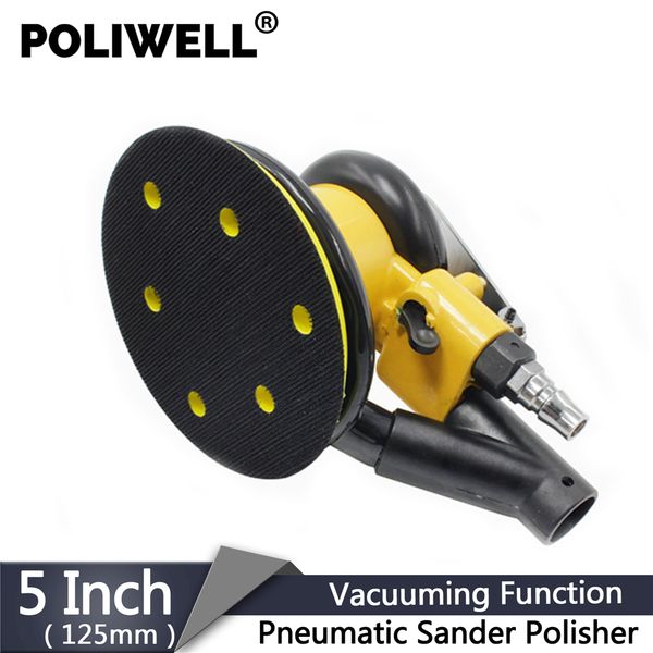 

poliwell pneumatic tools 5 inch air sander with vacuum pneumatic sander polisher for 125mm sanding discs car metal polishing
