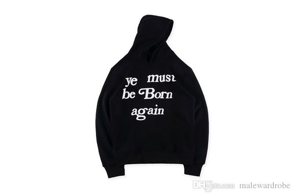 

new west season oversize letter printing men hoodie pullover hip hop fashion casual kanye crew neck sweatshirts, Black