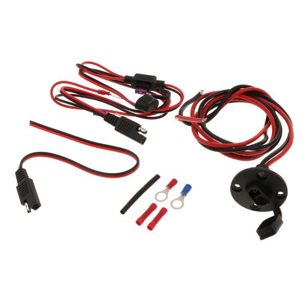 

sae solar socket sidewall port, quick connect panel mount with cables kit