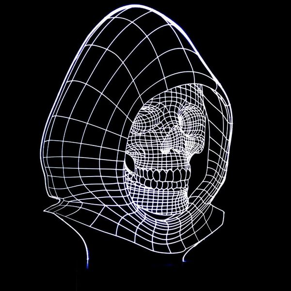 

2018 внешней торговли скелет человека голова 2 3d лампа красочные сенсорный usb 3d led vision лампа подарок атмосфера настольная лампа