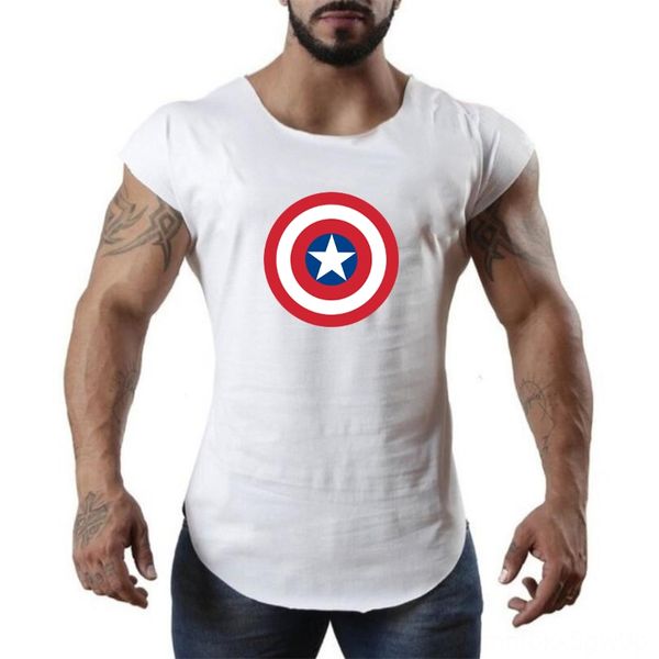 

марка хлопок рукава рубашки спорта мужчина gym tanktop мужчины бег vest фитнес топика хлопок жилет бодибилдинг tshirt бег wear спортивного, Black;blue