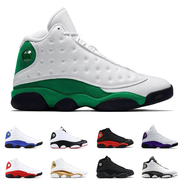 

air retro jordan 13 basketball shoes 13s lucky green court purple black cat bred sports sneakers trainers athletic size 7-13, White;red