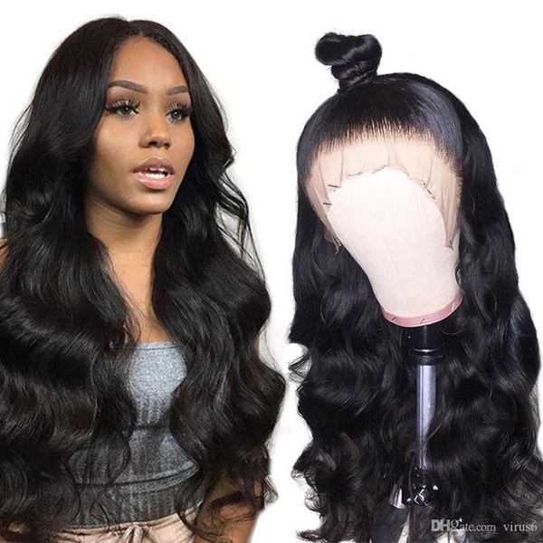 

13x6 lace front human hair for women 250 density brazilian body wave 360 lace frontal wigs pre plucked baby hair for black women