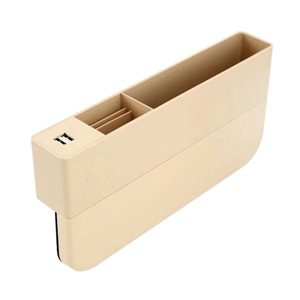 

side organizer accessories 2 port usb slot abs interior front seat storage box multipurpose mobile phone holder car charger