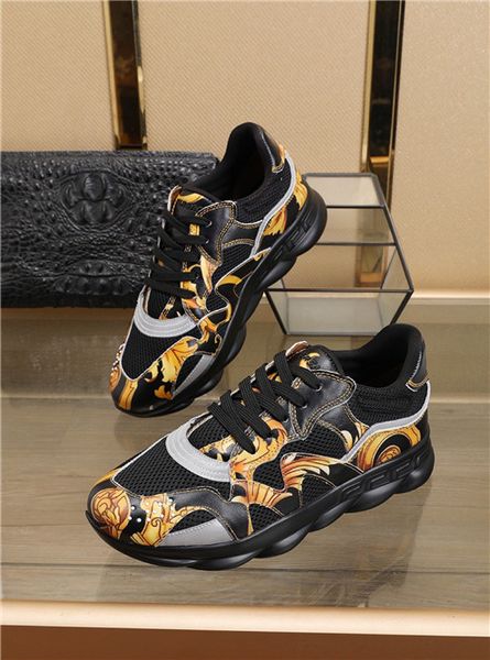 

in stock for mens womens casual shoes black white mesh rubber leather fashion casual versace sneakers flat reaction