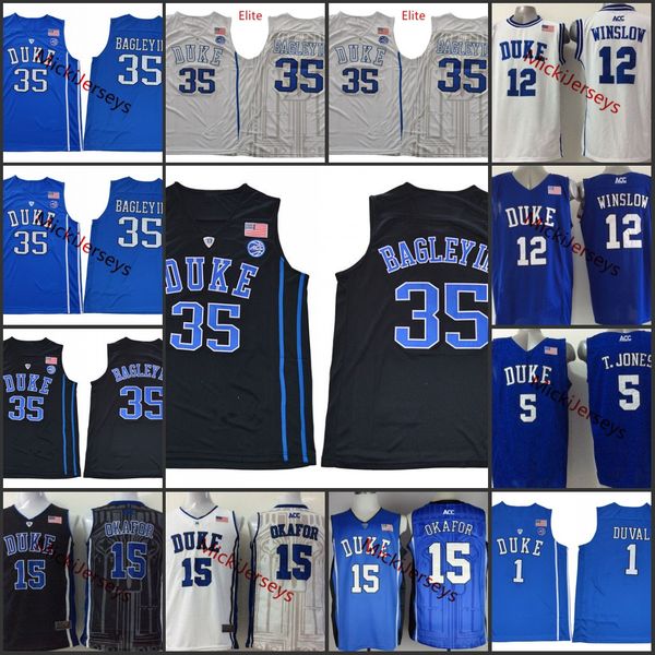 

Mens Duke Blue Devils Jahlil Okafor Basketball Jersey 12 Justise Winslow 5 Tyus Jones #1 Trevon Duval #35 Marvin Bagley III Duke Jersey S-3X