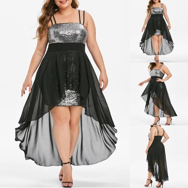 

халат пчеловод ф vestidos женщин платья плюс размер сплошного цвета без рукавов ремней блестки высоких низкой партии сексуального платье роп, Black;gray