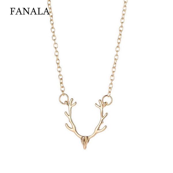 

women fashion necklaces antler pendant clavicle daily life, gift, party, etc chain jewelry accessories link, Silver