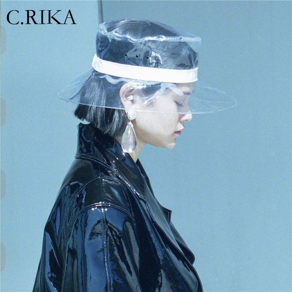 

мода пвх bucket hat женщин крышек 2018 summer beach hat прозрачный солнцезащитный козырек водонепроницаемый дождя для девочек дамы, Blue;gray