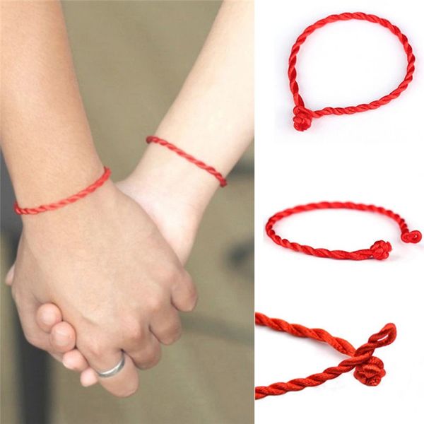 

ethnic red string rope diy handmade the birth year lucky red rope charm bracelets for men women couple bracelet reiki amulet, Black