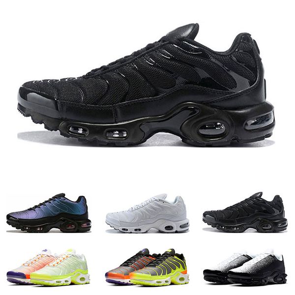 

2020 running shoes fashion tn plus mens triple black white color flip laser hyper crimson volt outdoor sports sneakers trainers size 40-46