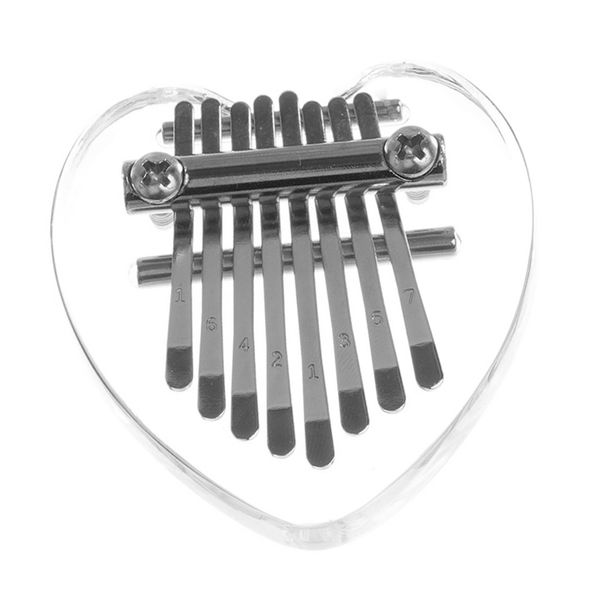 

compact 8 key mini kalimba acrylic clear thumb piano gift for beginner