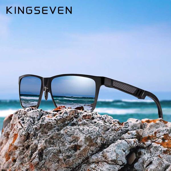 

kingseven brand men's glasses square polarized sunglasses uv400 lens eyewear accessories male sun glasses for men/women, White;black