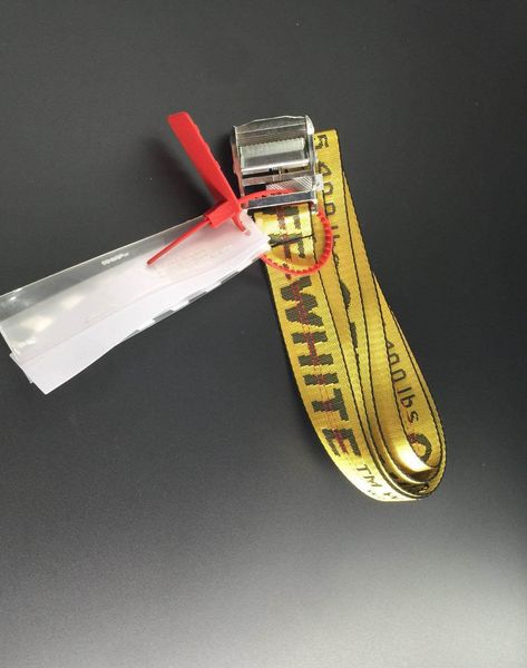 

19 new brand fa hionable canva off belt white blet men lei ure golden yellow belt well made canva men women belt 200cm