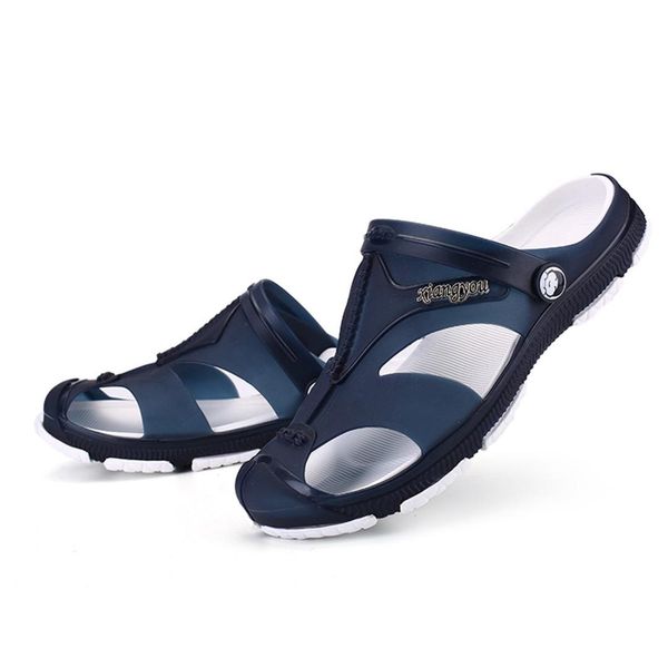 

dcos 2018 new flops summer fashion sandals men's rubber soft shoes home outdoor sports beach men's slippers massage men footwe, Black