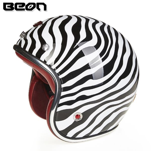 

beon b108 fiberglass motorcycle helmet women's vintage scooter helmet men's retro motorbike 3/4 ece approved moto casco