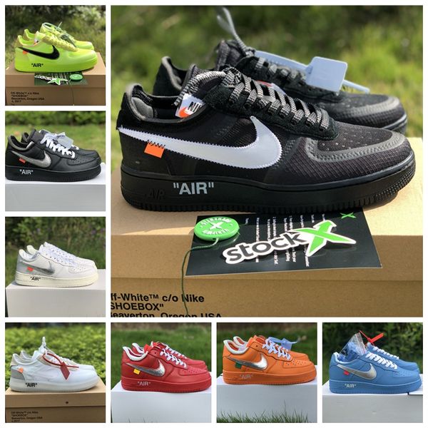 

2020 new forced 1 mens forces 2.0 running shoes sneakers designer off mca university blue sport casual skateboard women low chaussure shoes, Black