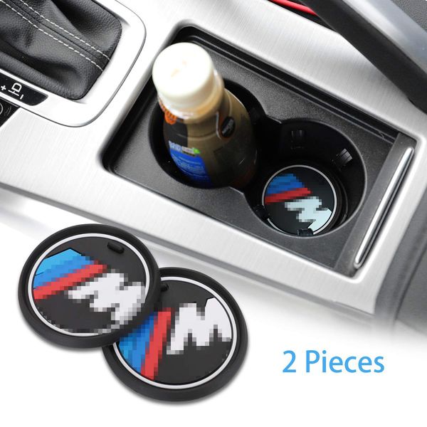 

2 pcs 2.75 inch m line car interior accessories anti slip cup mats for bmw 1 3 5 7 series f30 f35 320li 316i x1 x3 x4 x5 x6