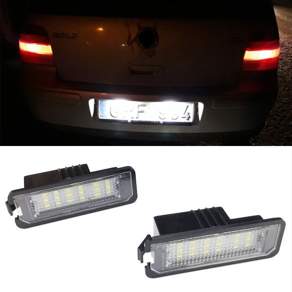 

2pcs number license plate light lamp canbus no error led white for vw golf mk4 mk5 mk6 passat polo cc eos for porsche cayenne boxster
