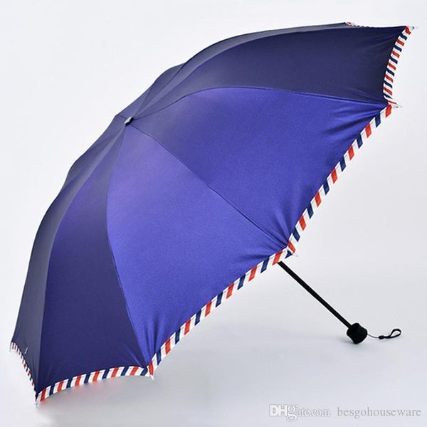 

women men sunny rainy umbrella uv protection windproof umbrellas short handle straight solid color pongee umbrella customized bc bh0999