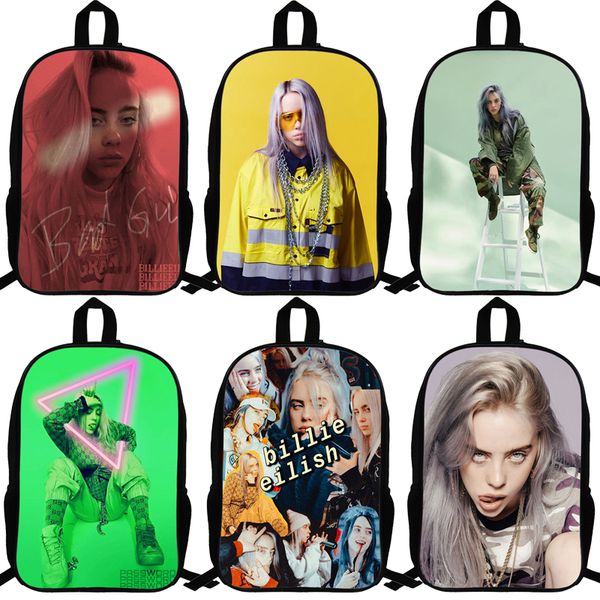 

fashion back to school gift 14.5 inch kids boys girls billie eilish backpack child teens rucksack bookbag students school bag