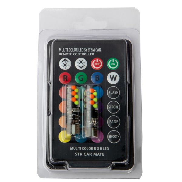 

t10 w5w rgb led car clearance lights 194 168 width interior lighting source for brake reading dome license light with remote