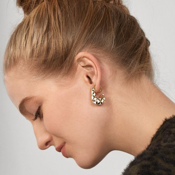 

enamel pattern earrings stud for women geometric stud earring huggies 2020 party fashion jewelry gold filled enamel metal studs, Golden;silver