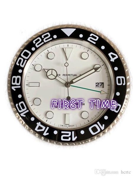 

home decor wall clock modern design brand new stainless steel luminous face calendars ft-gm003