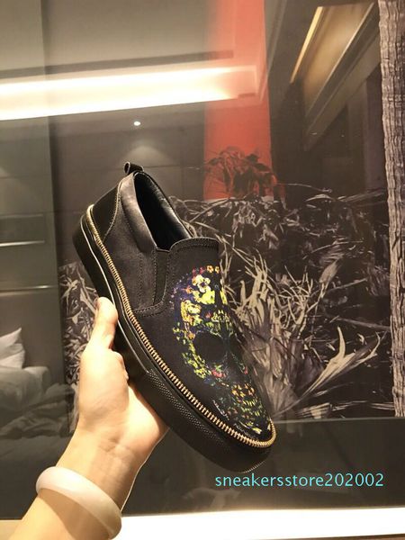 

new designer famous brand man casual shoes flat kanye west fashion wrinkled leather lace-up low cut trainers runaway arena shoes 38-44 s02, Black