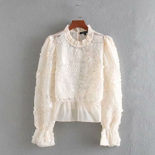 

cc60-9510 european and american fashion laminated decorative bead top, White
