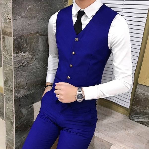 

pure color men vest suit business casual men waistcoat vests asia size s m  xl xxl xxxl vest slim design, Black;white