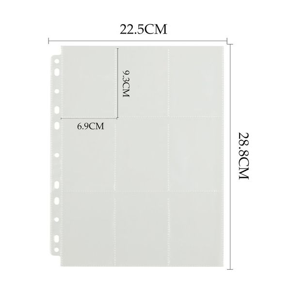 

10pcs transparent wallets album pages collection 90 pockets trading gaming card sleeves storage 11-ring binder cards p album