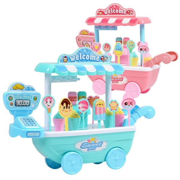 

diy kids toy children role play toys educational toy mini candy cart detachable icecream shop toy cash register chrismas gift