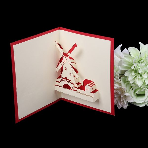 

handmade 3d up greeting cards romantic windmill anniversary valentine's day h55e