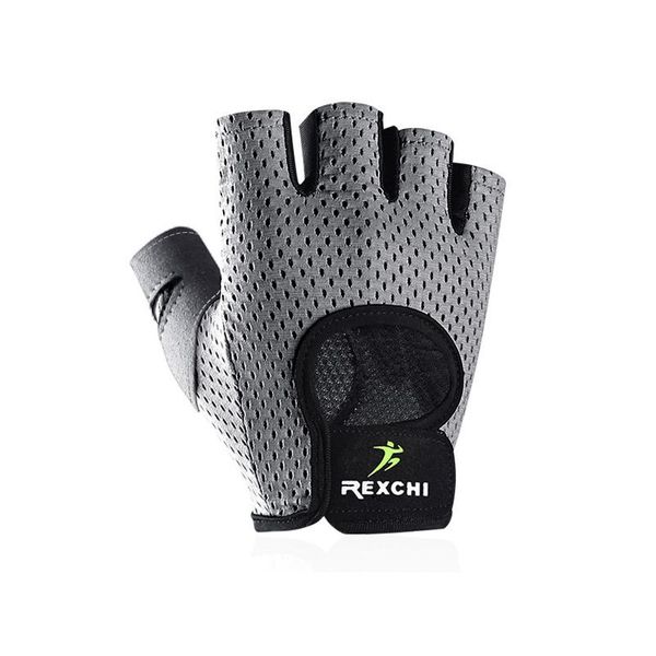 

1 pair fitness half-finger gloves breathable mesh gym gloves non-slip dumbbells exercise cycling sports glove, Black